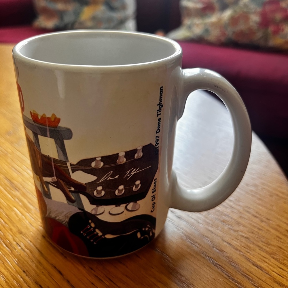 Guitar-Themed White Ceramic Mug